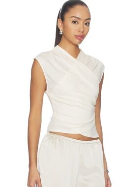 Eaves - Sleeveless Wrap-Style Top in Ivory